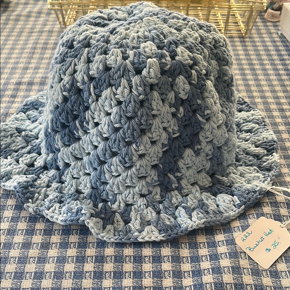 Blue Crochet Bucket Hat
